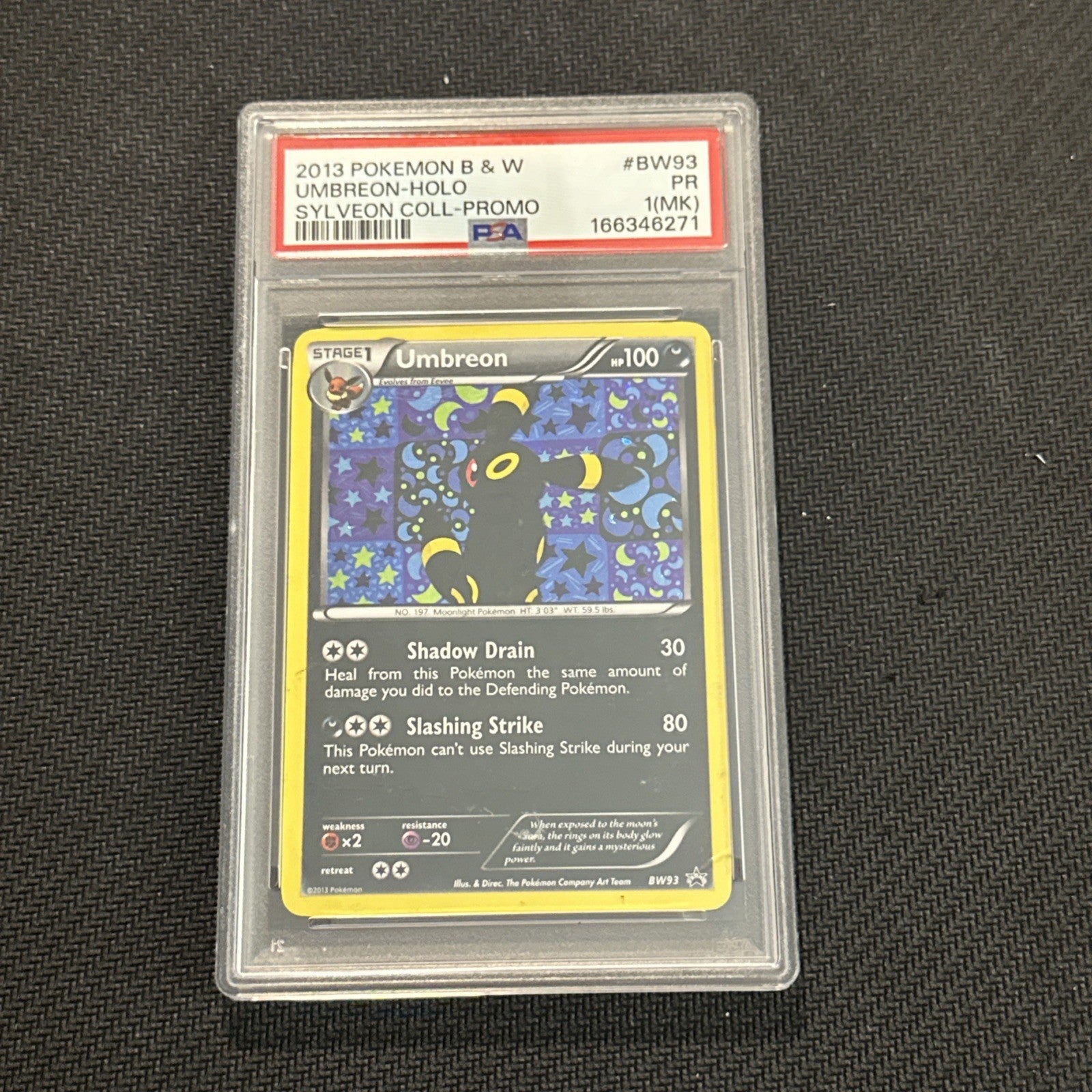 Pokemon TCG Umbreon BW93 2013 Black & White Holo Promo English PSA 1 (MK)