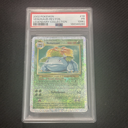 2002 POKEMON LEGENDARY COLLECTION #18 VENUSAUR-REVERSE FOIL PSA 1 (MK)