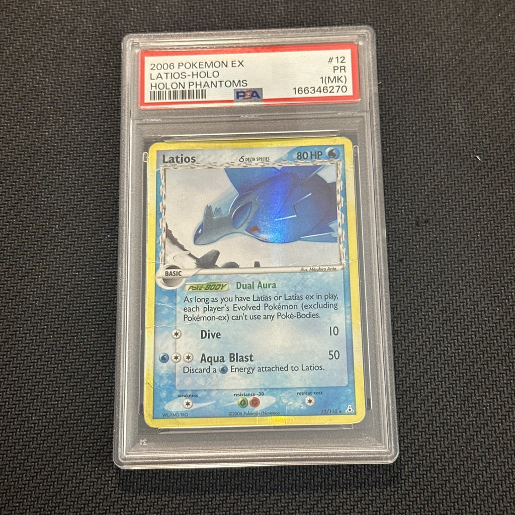 2006 POKEMON EX HOLON PHANTOMS #12 LATIOS-HOLO PSA 1 (MK)