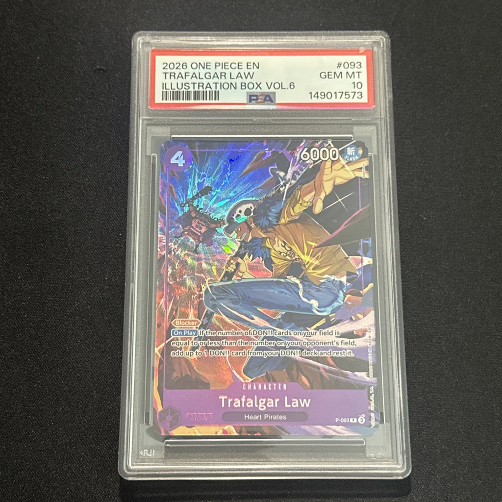 2026 ONE PIECE PROMOS ILLUSTRATION BOX VOL.6 #093 TRAFALGAR LAW PSA 10 GEM MINT