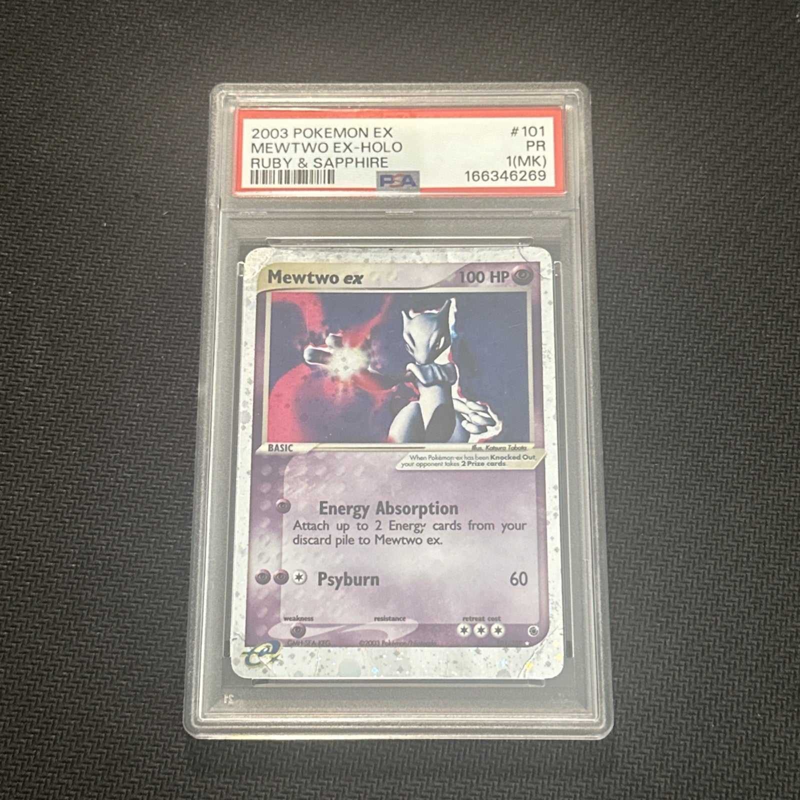 Mewtwo ex Holo- 101/109 Ruby & Sapphire - PSA 1 (MK)