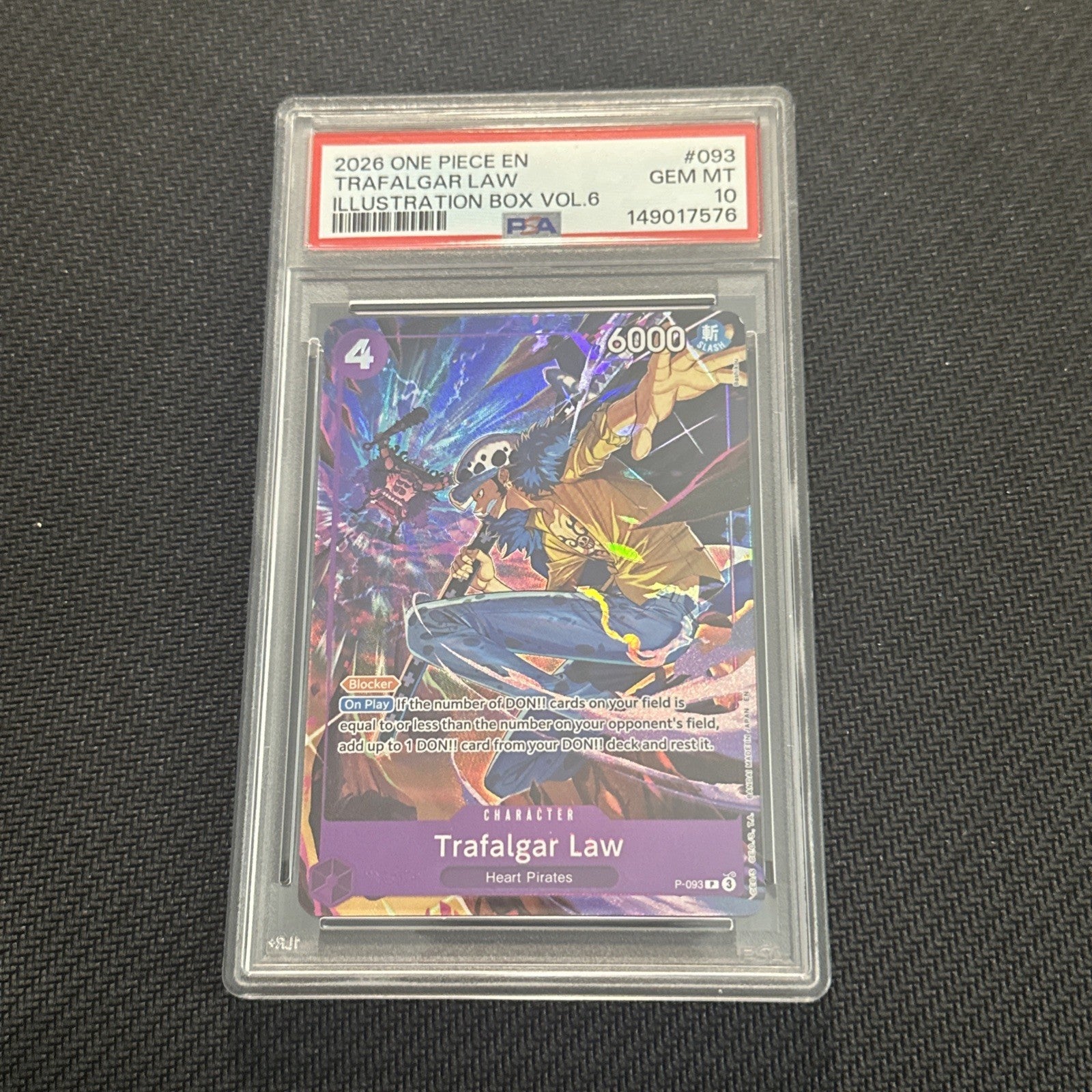 Trafalgar Law Illustration Box Vol.6 P093 Promo One Piece Purple PSA 10 GEM MINT