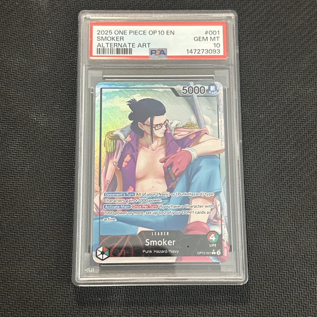2025 One Piece Card Game Smoker Alternate Art OP10-001 PSA 10 GEM MINT