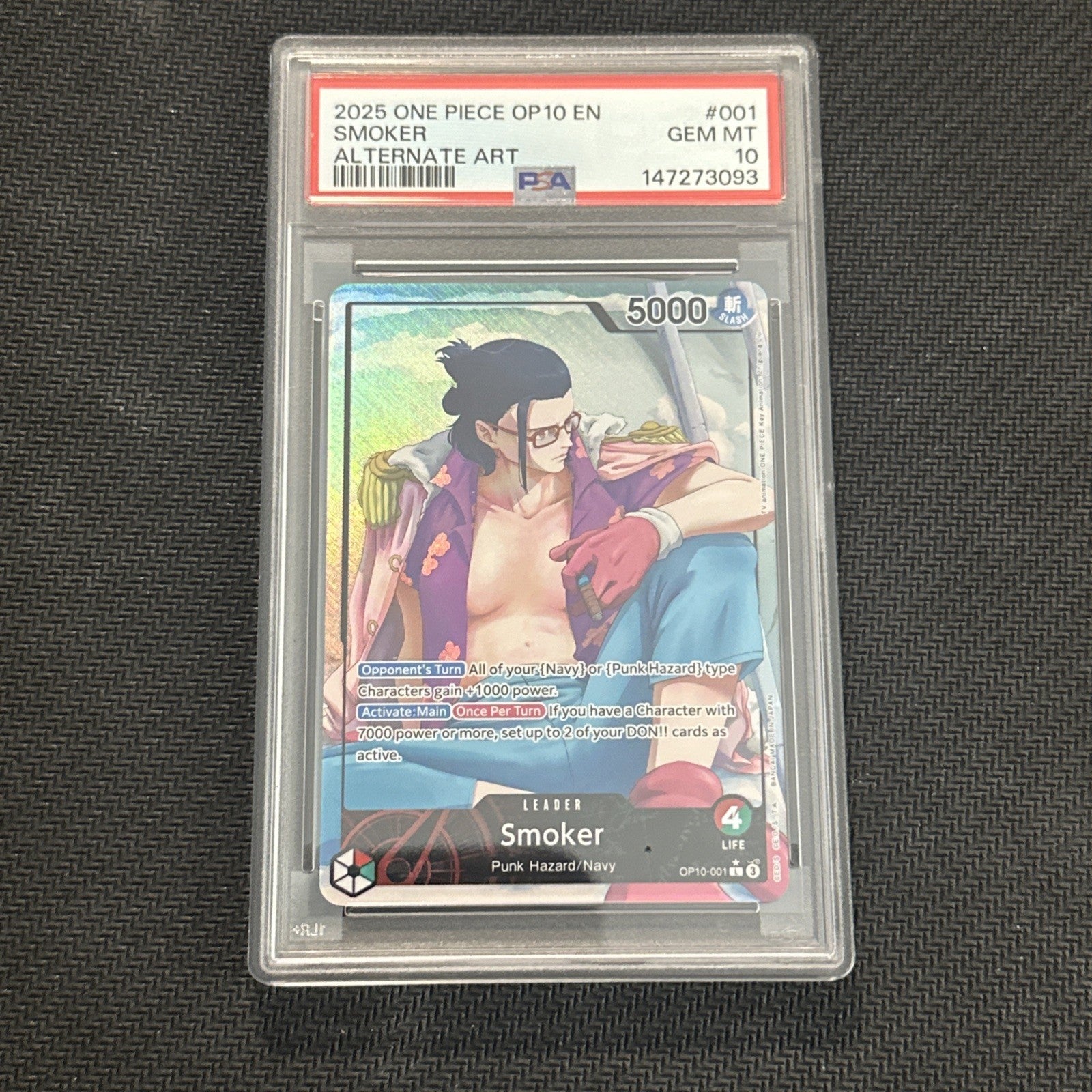 2025 One Piece Card Game Smoker Alternate Art OP10-001 PSA 10 GEM MINT