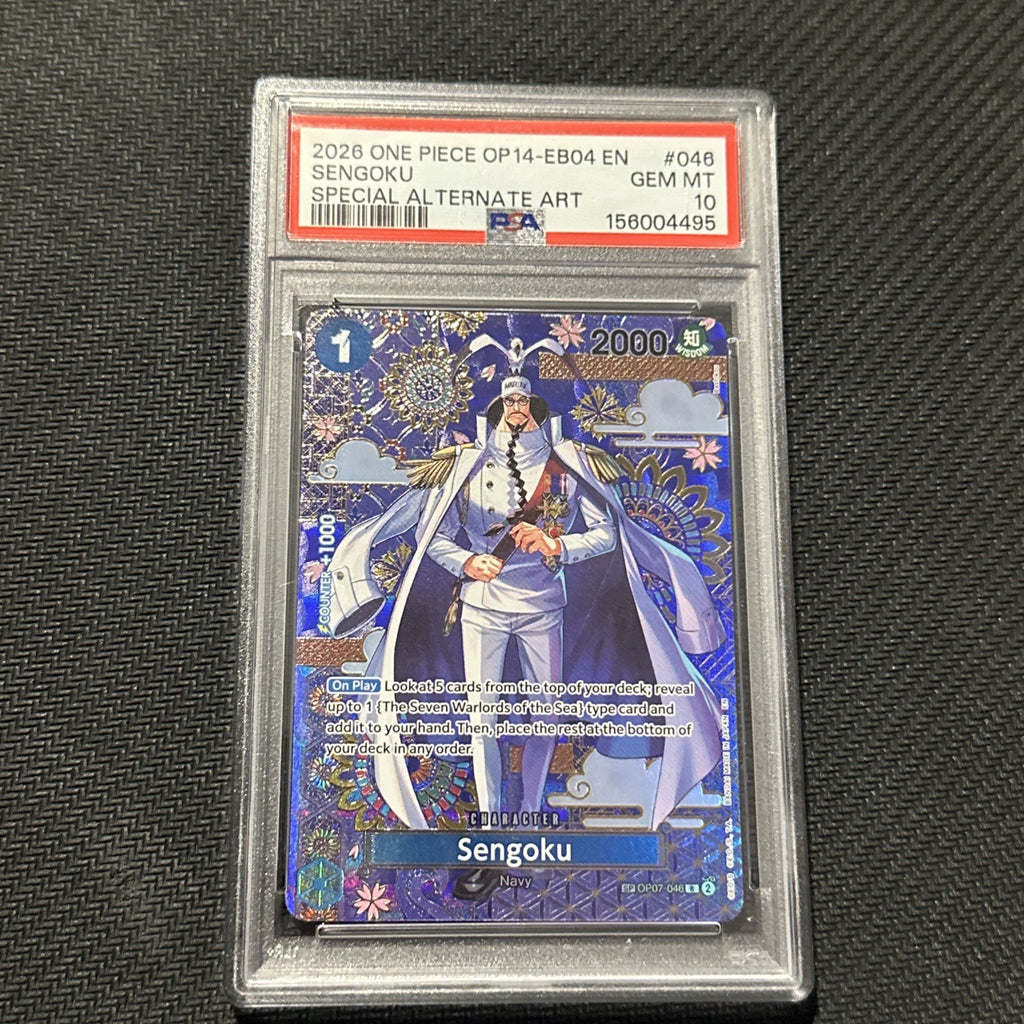 SENGOKU - OP07-046 (SP) OP14-EB04 The Azure Sea's Seven SP PSA 10 GEM MINT 