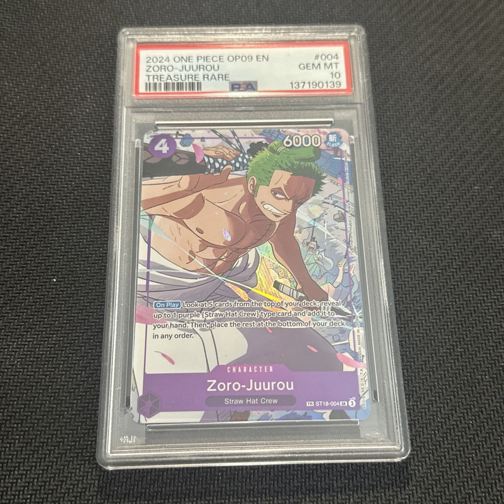 ONE PIECE OP09 EMPERORS IN NEW WORLD TREASURE RARE ZORO-JUUROU TR PSA 10 GEM MT