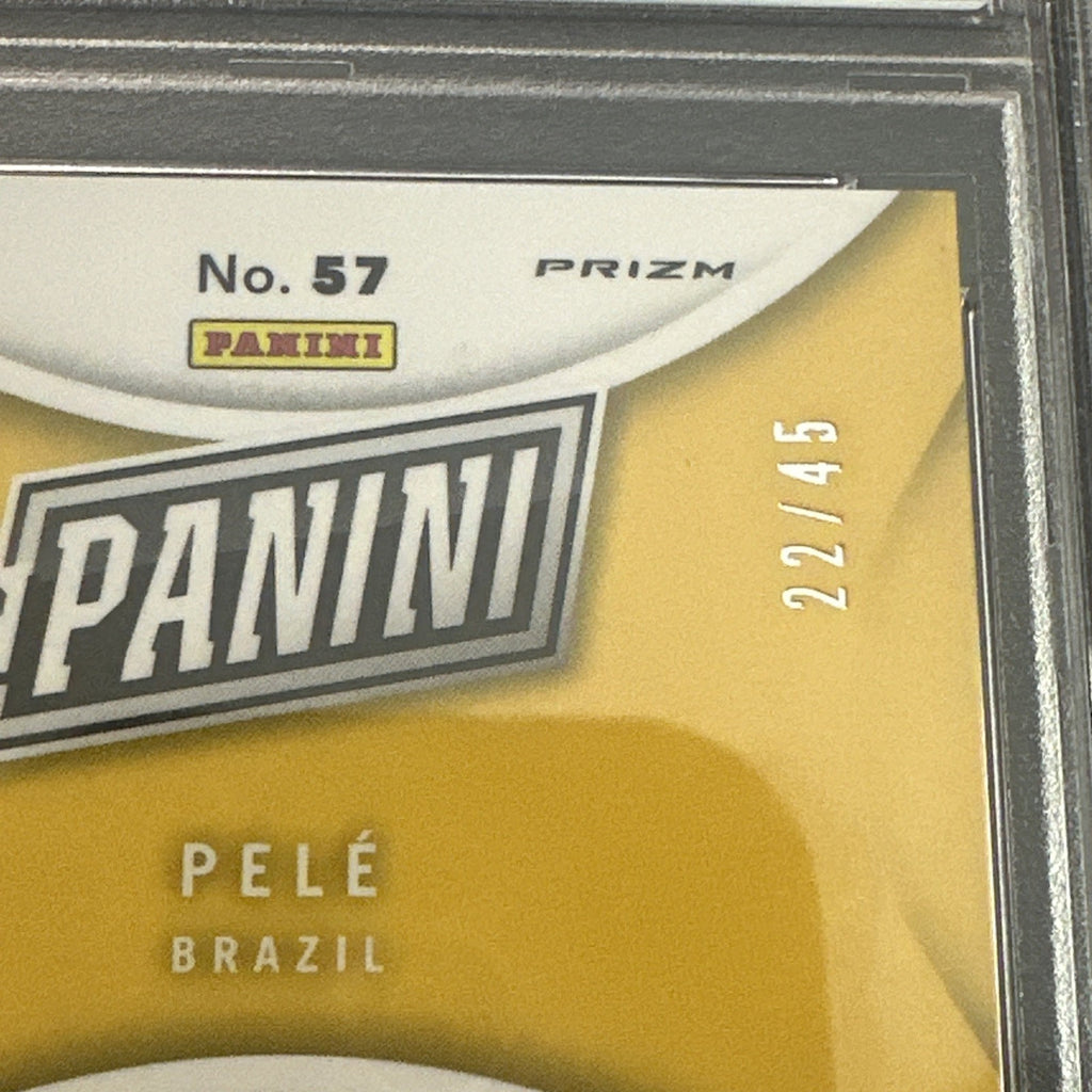 2025 Panini NSCC VIP Gold Pele #57 National Sparkle Prizm PSA 10 GEM MINT Brazil