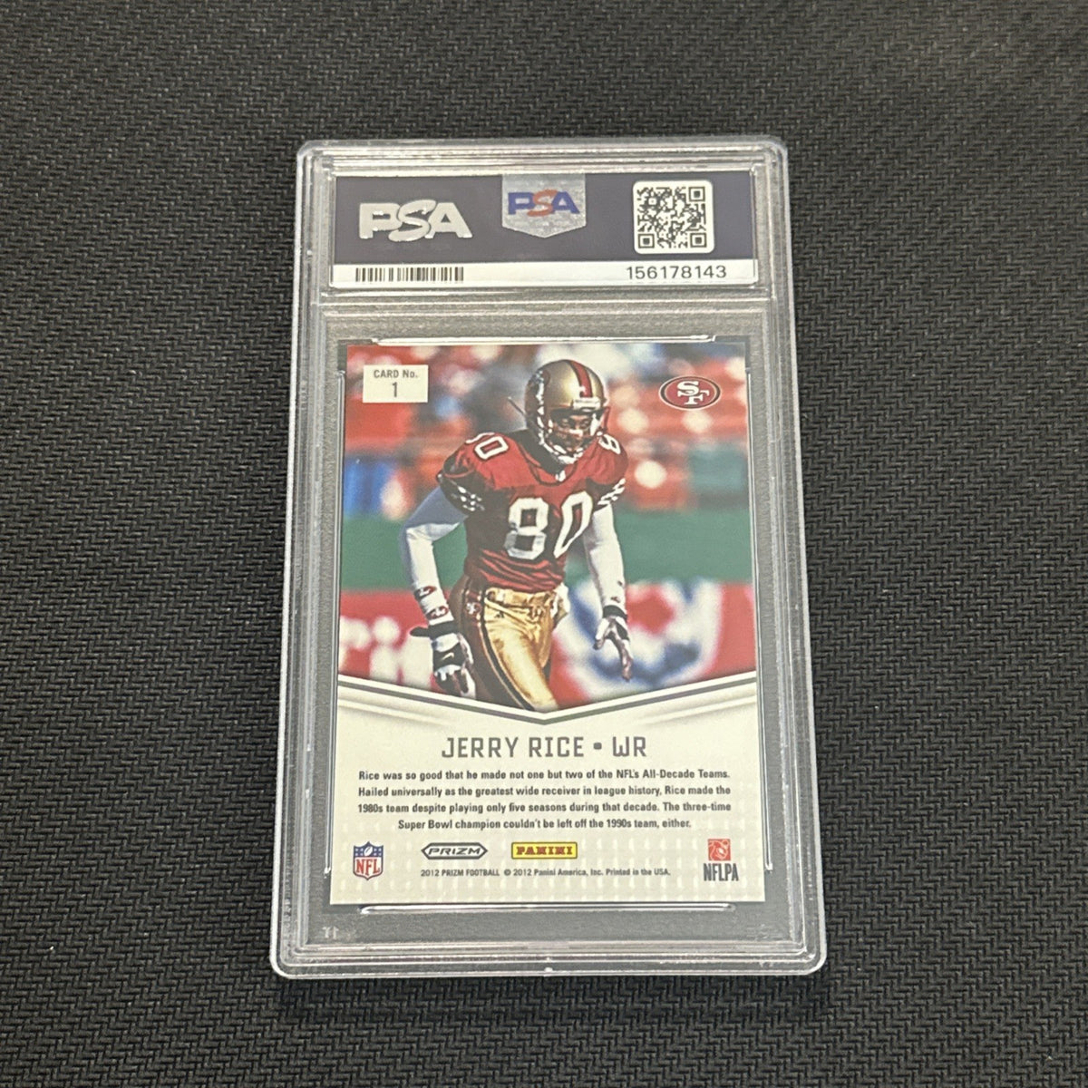 2012 Prizm Silver Prizm Jerry Rice Decade Dominance #1 PSA 10 Gem Mint 49ers