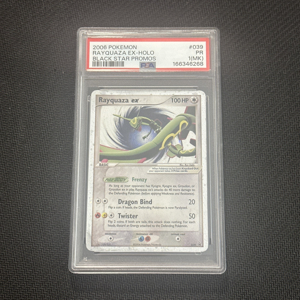 2006 POKEMON BLACK STAR PROMOS #039 RAYQUAZA EX-HOLO PSA 1 (MK)