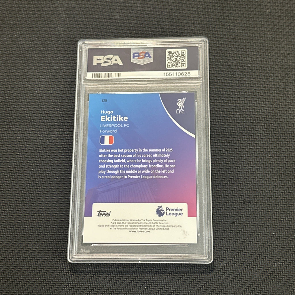 2025-26 Topps Chrome Premier League Hugo Ekitike PSA 10 Refractor /150