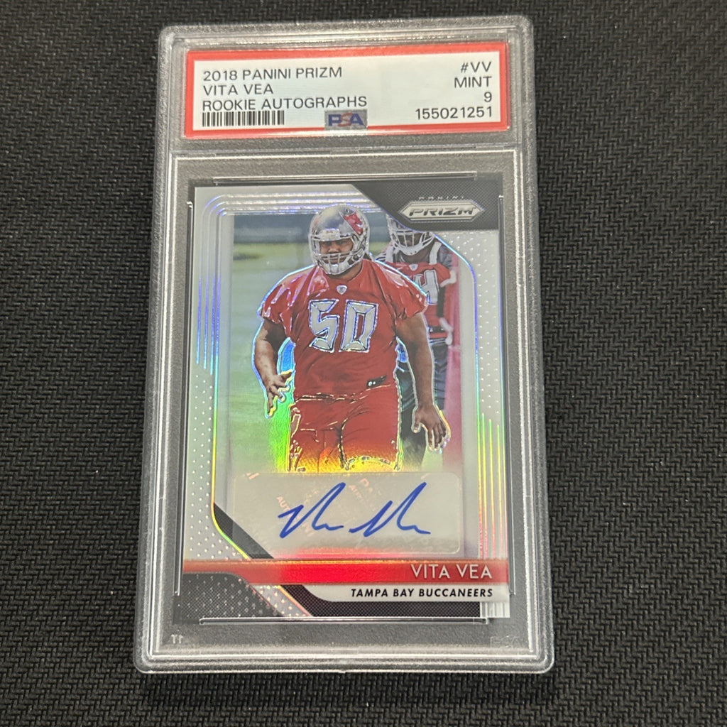 56256763 Vita Vea 2018 Panini Prizm Silver Prizm Rookie Auto RC #RA-VV PSA 10