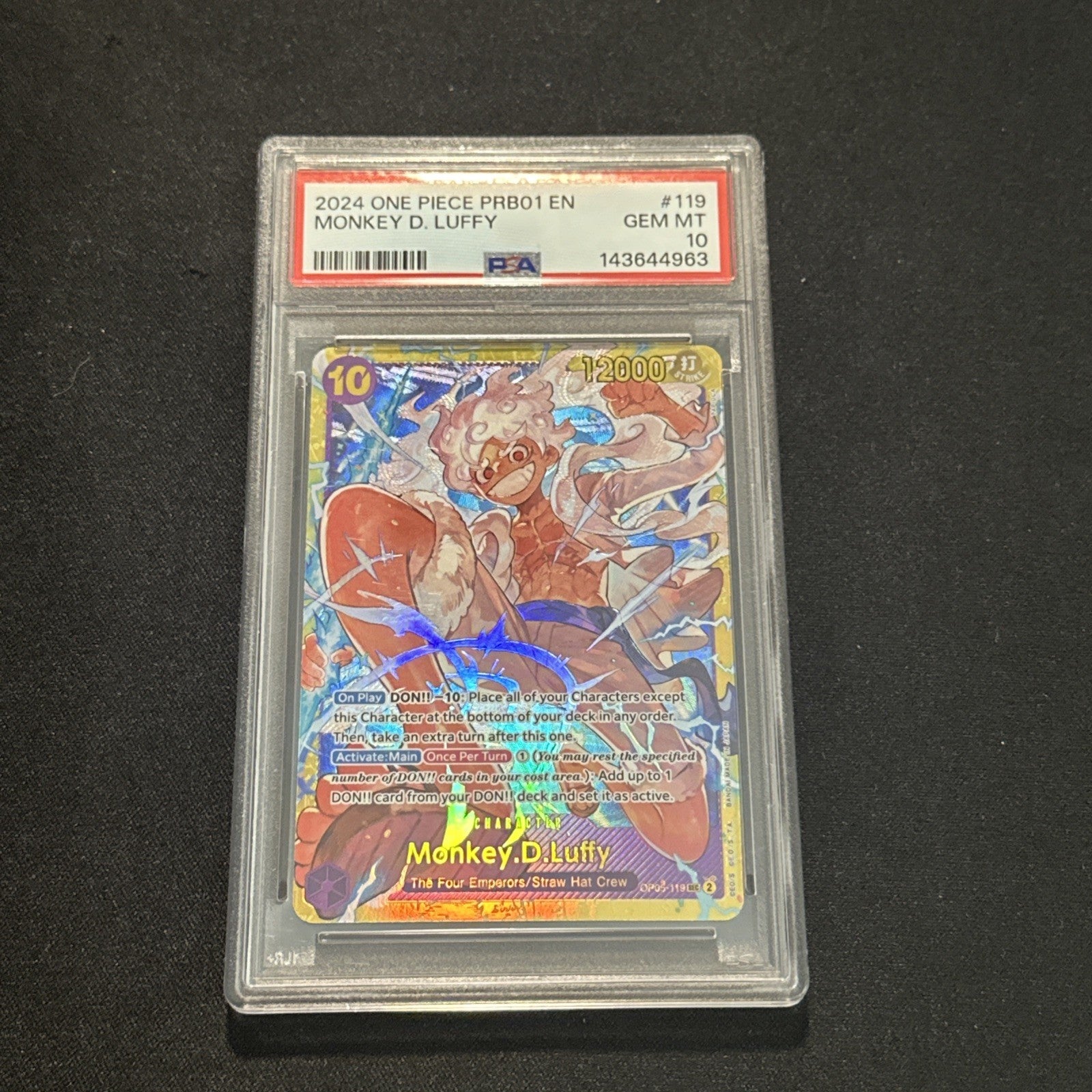 2023 ONE PIECE OP05-AWAKENING OF THE NEW ERA 119 MONKEY D. LUFFY PSA 10 GEM MINT