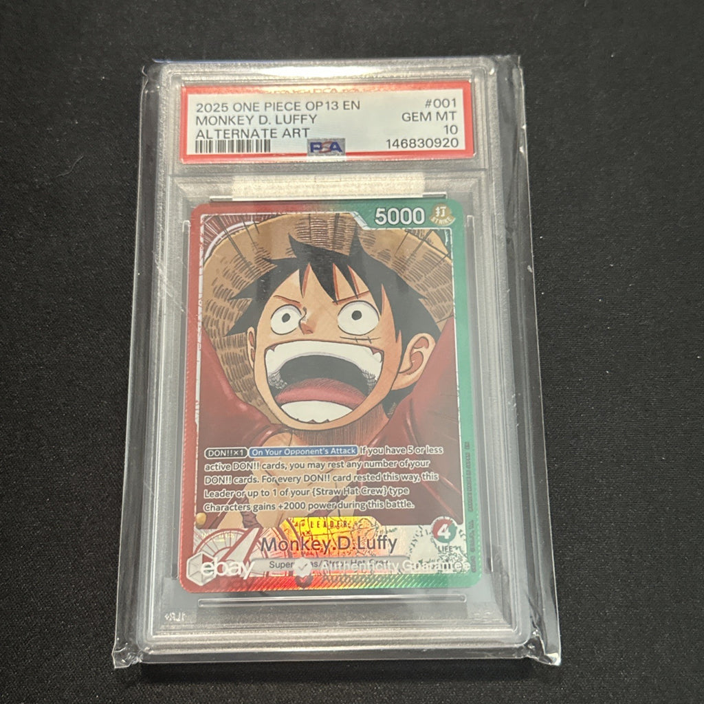 One Piece Monkey.D.Luffy OP13 Alt Art #001 PSA 10 Gem Mint